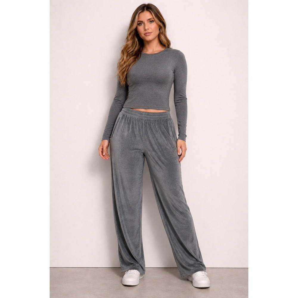 SKIMS Velour Track Pant Gunmetal XL